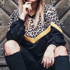 Animal Print, Yellow & Black Sweater